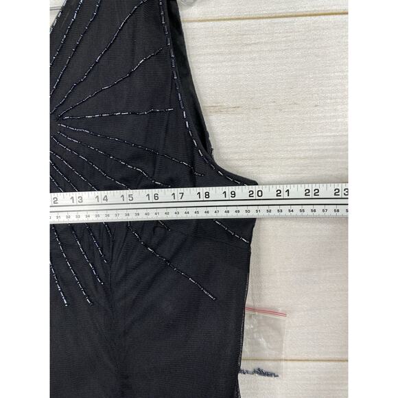 Vtg Phool Dress XL Little Black Beaded Overlay Lined Party 50's Retro Look NEW! - Picture 3 of 12
